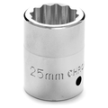 Performance Tool Chrome Socket, 3/4 Drive, 25mm, 12 Point, Shallow W34825